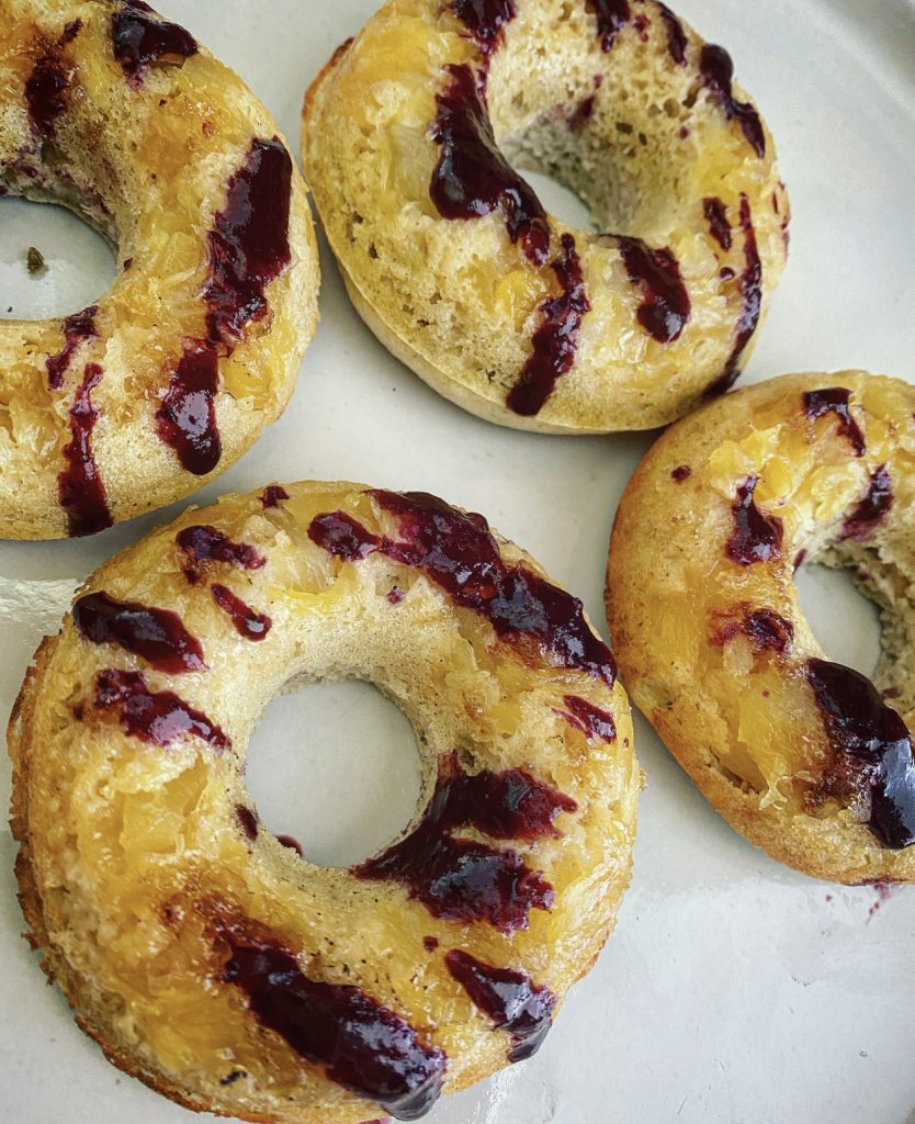Pineapple Upsidedown Protein Donut Cherry Glaze